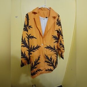 Orange and Black Women's Coat